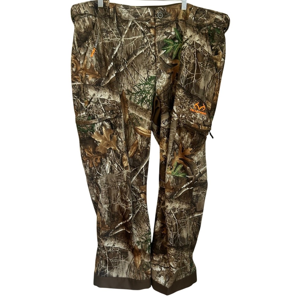 Realtree 3XL Edge Camo Stretch Waste Scent Factor Fleece Lined Hunting Pants